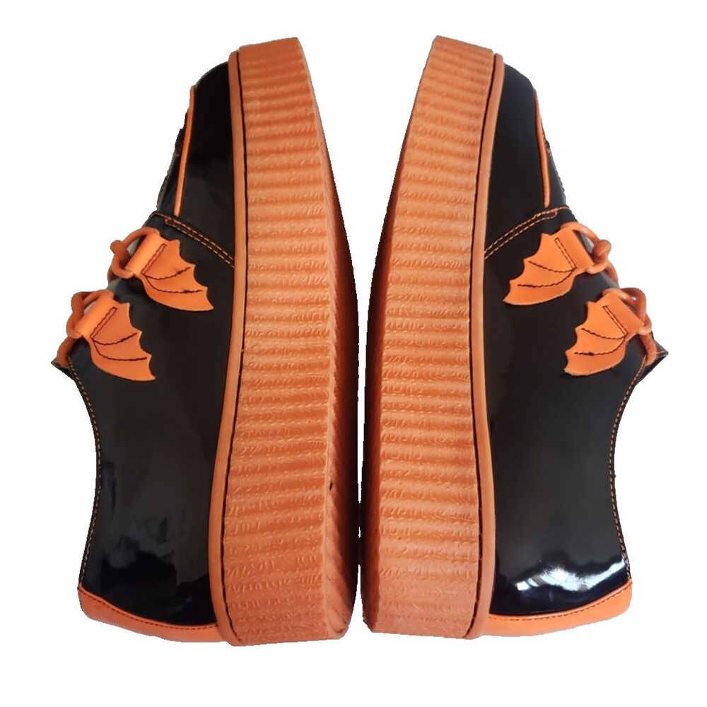 Strange Cvlt Krypt Jack O Lantern Black and Orange Shoes Women's Size 7 - Picture 9 of 11